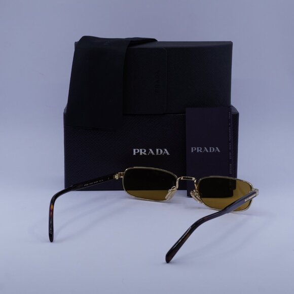 Prada PRB54S 5AK50P Rectangle Sunglasses – Gold\\Dark Honey main image 7
